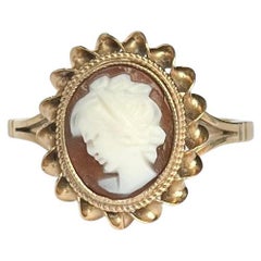 Retro Victorian 9 Carat Gold Cameo Ring