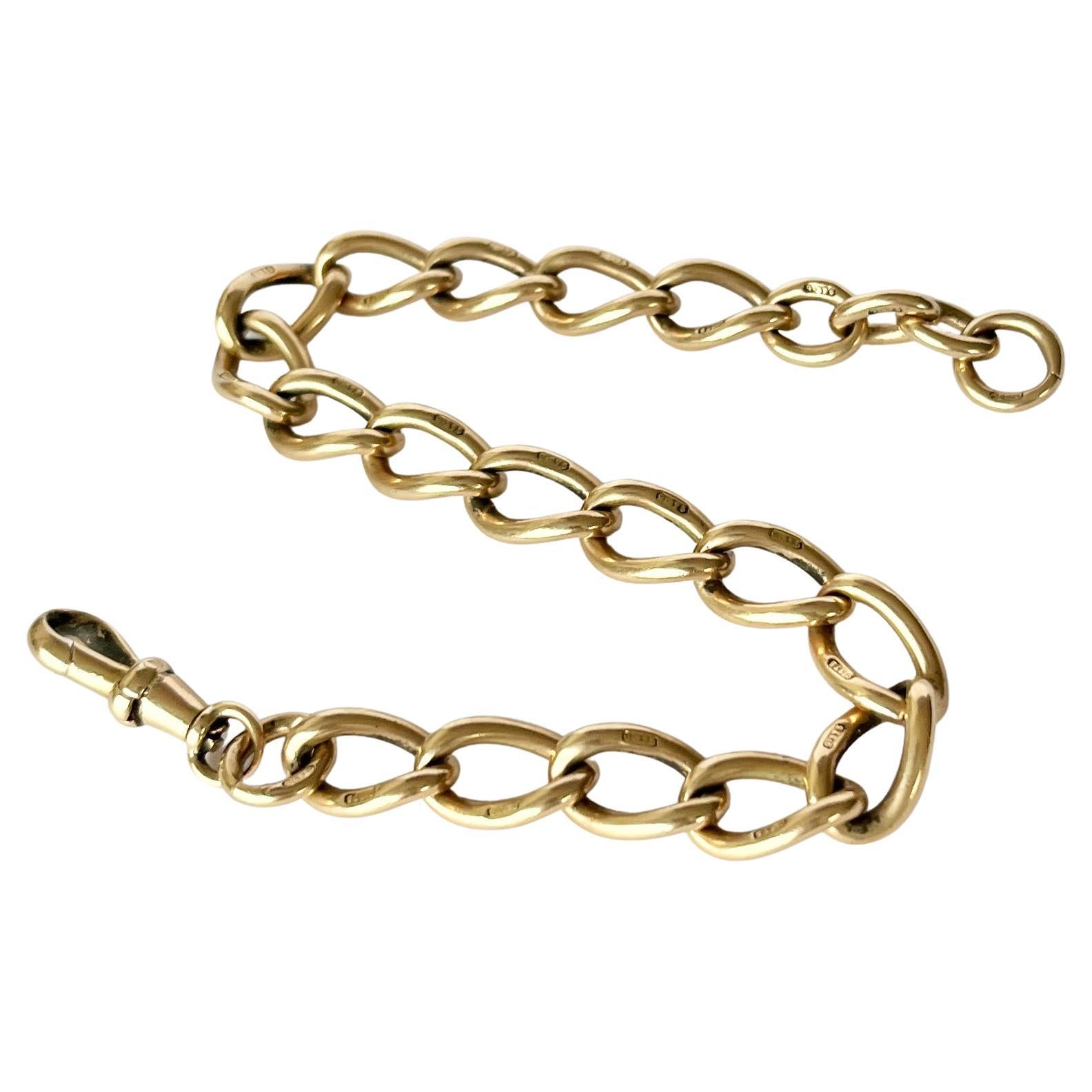 Victorian 9 Carat Gold Chain Bracelet 