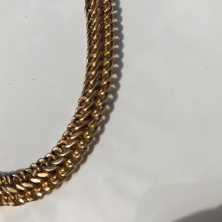Victorian 9 Carat Gold Chain Collar Necklace at 1stDibs
