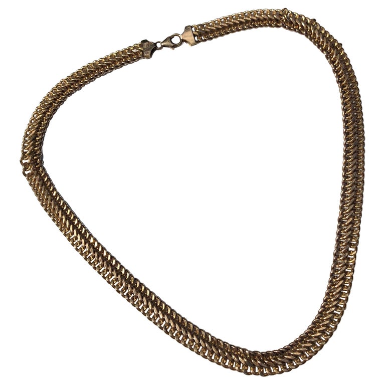 Victorian 9 Carat Gold Chain Collar Necklace at 1stDibs