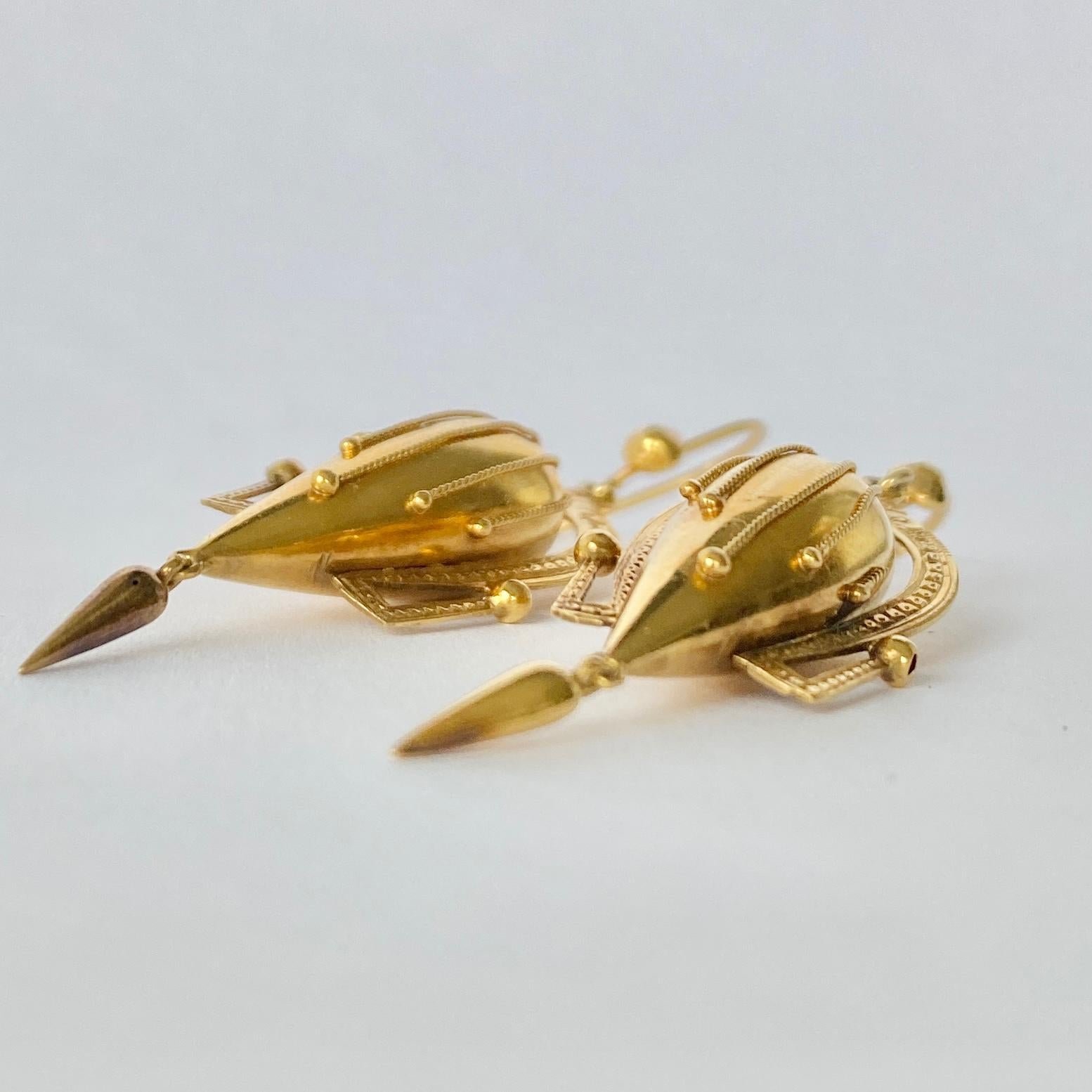 victorian etruscan revival earrings
