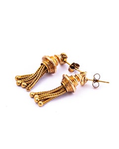 Victorian 9 Carat Gold Dangly Earrings