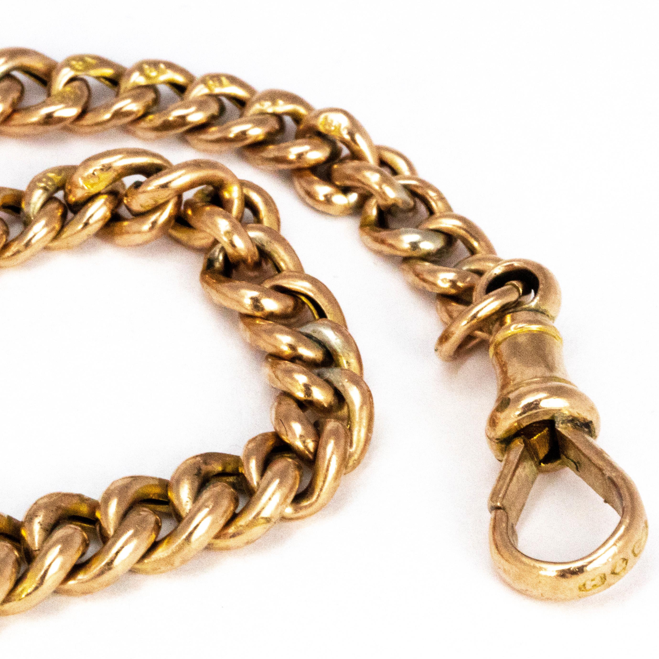 Victorian 9 Carat Gold Double Albert Chain In Good Condition In Chipping Campden, GB