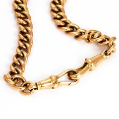 Viktorianische 9 Karat Gold Doppel-Albert-Kette mit T-Bar