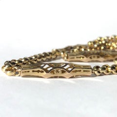 Victorian 9 Carat Gold Fancy Link Longuard Chain