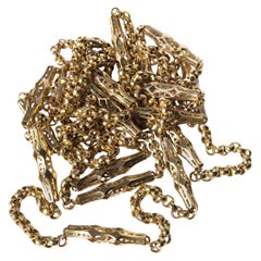 Antique Victorian 9 Carat Gold Fancy Link Longuard Chain