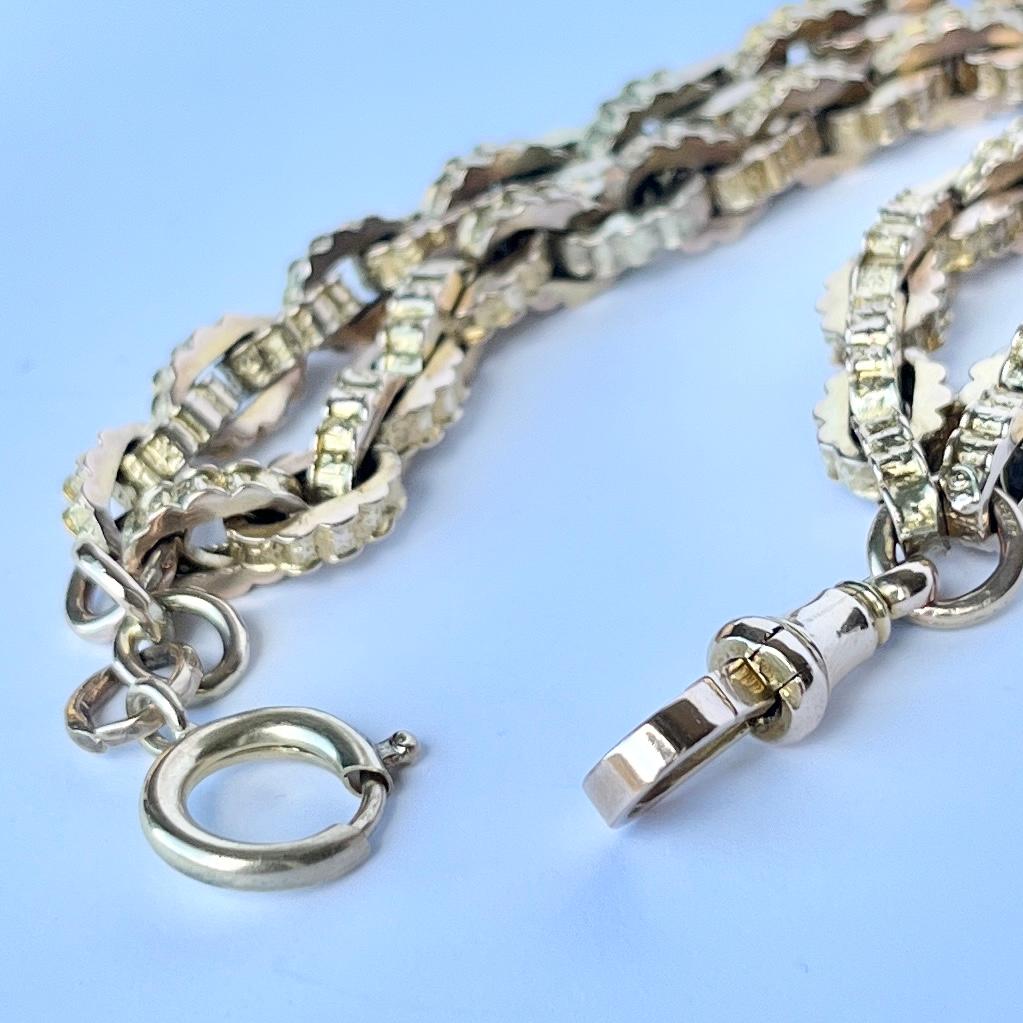Bracelet Victorien en or 9 carats avec chaîne en étoile fantaisie Bon état - En vente à Chipping Campden, GB