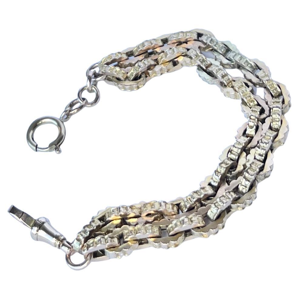 Bracelet Victorien en or 9 carats avec chaîne en étoile fantaisie en vente