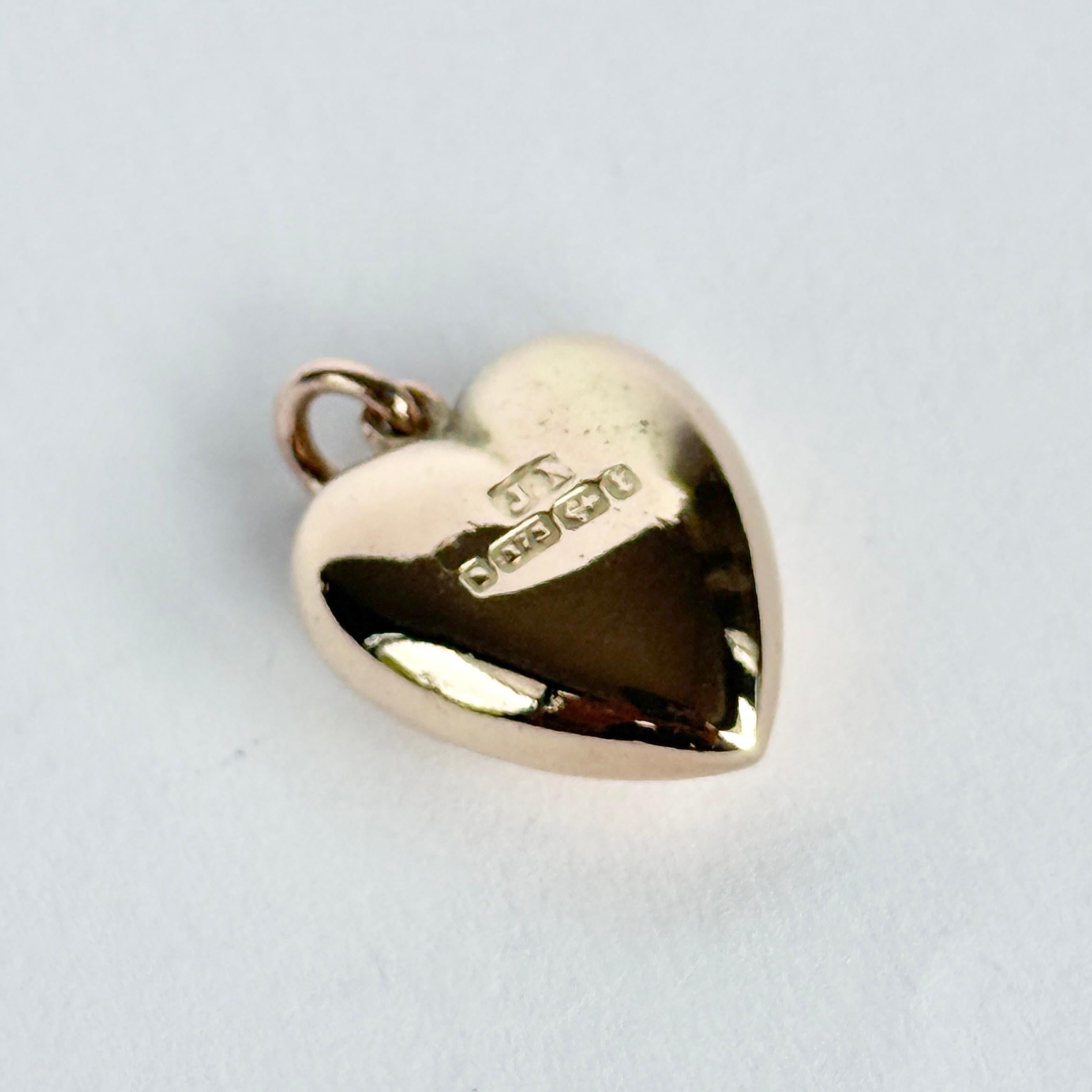 Victorian 9 Carat Gold Heart Pendant In Good Condition For Sale In Chipping Campden, GB