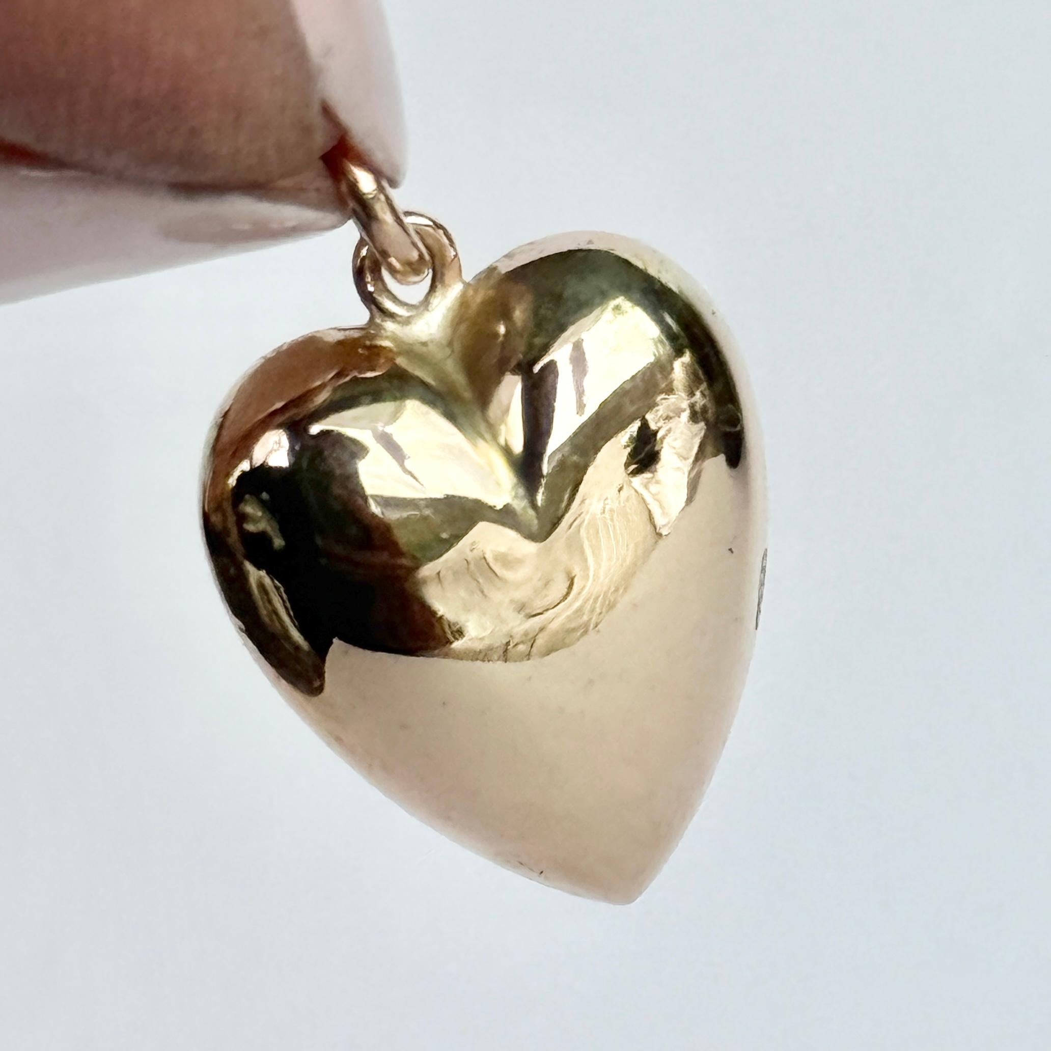 Women's or Men's Victorian 9 Carat Gold Heart Pendant For Sale