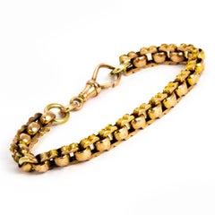 Victorian 9 Carat Gold Link Bracelet With Dog Clip