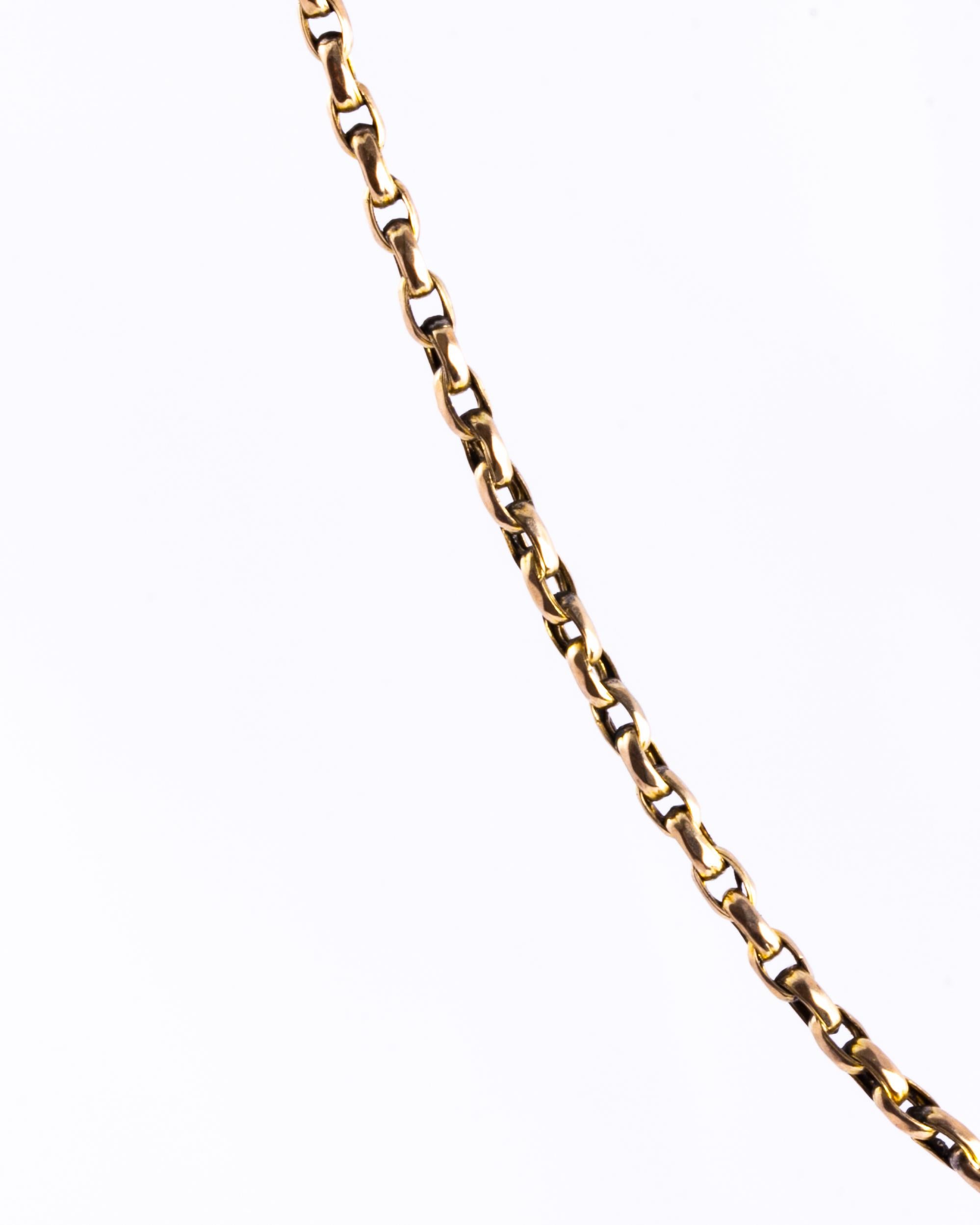 Victorian 9 Carat Gold Link Necklace In Good Condition In Chipping Campden, GB