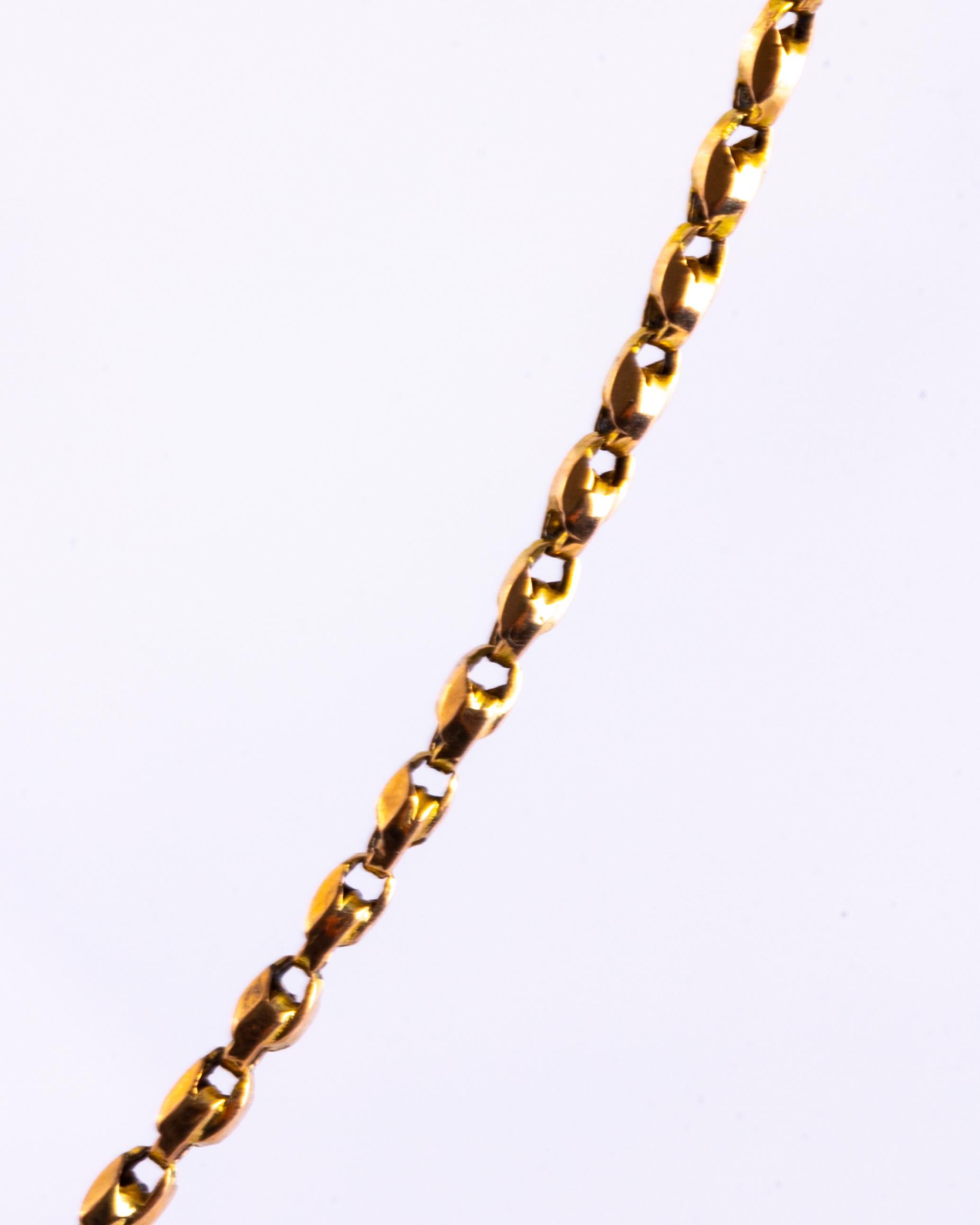 Women's or Men's Victorian 9 Carat Gold Link Necklace