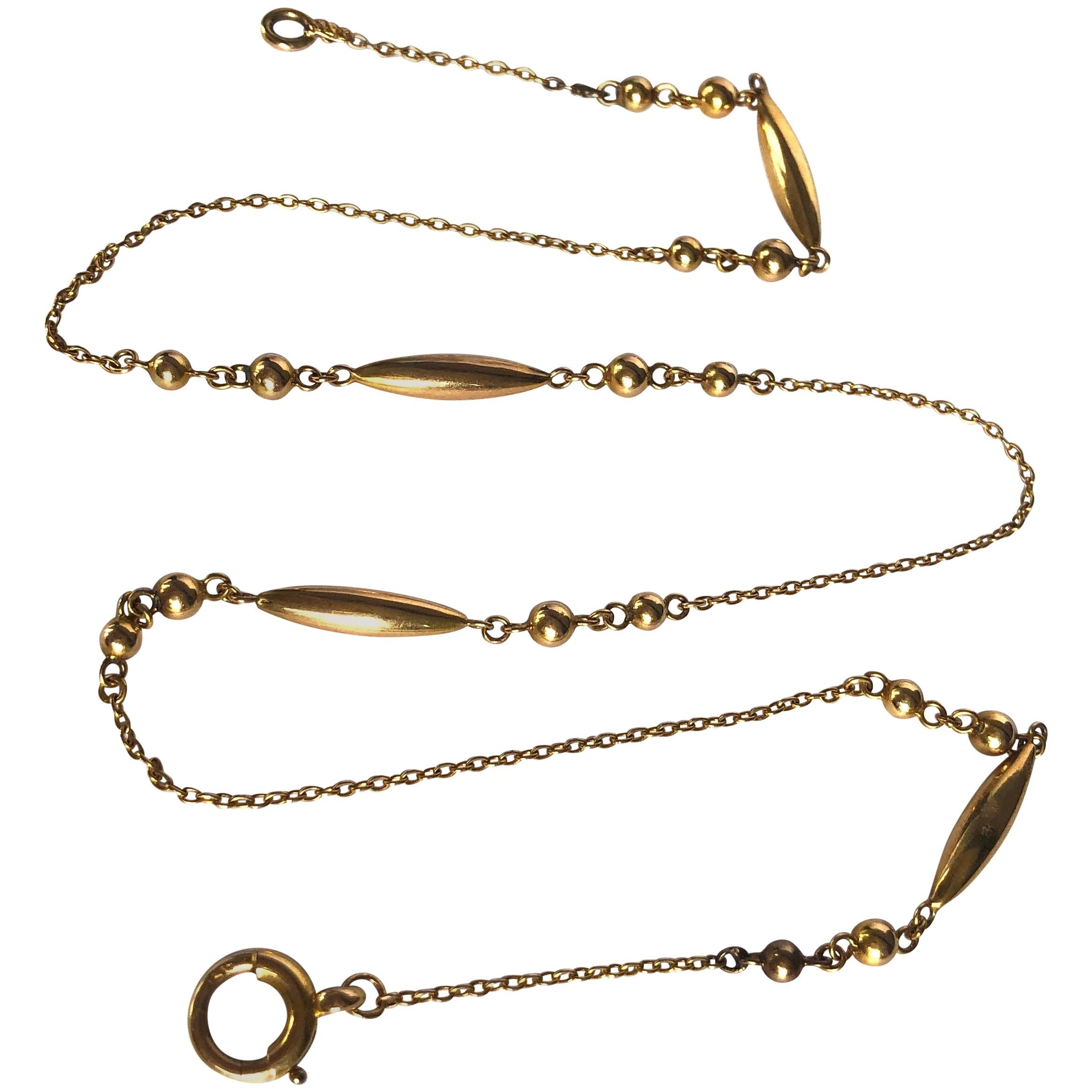 Victorian 9 Carat Gold Rope Twist Link Necklace at 1stDibs