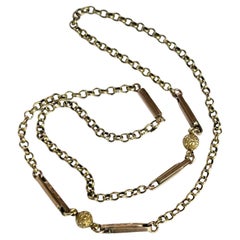 Viktorianische 9 Karat Gold A Link Halskette