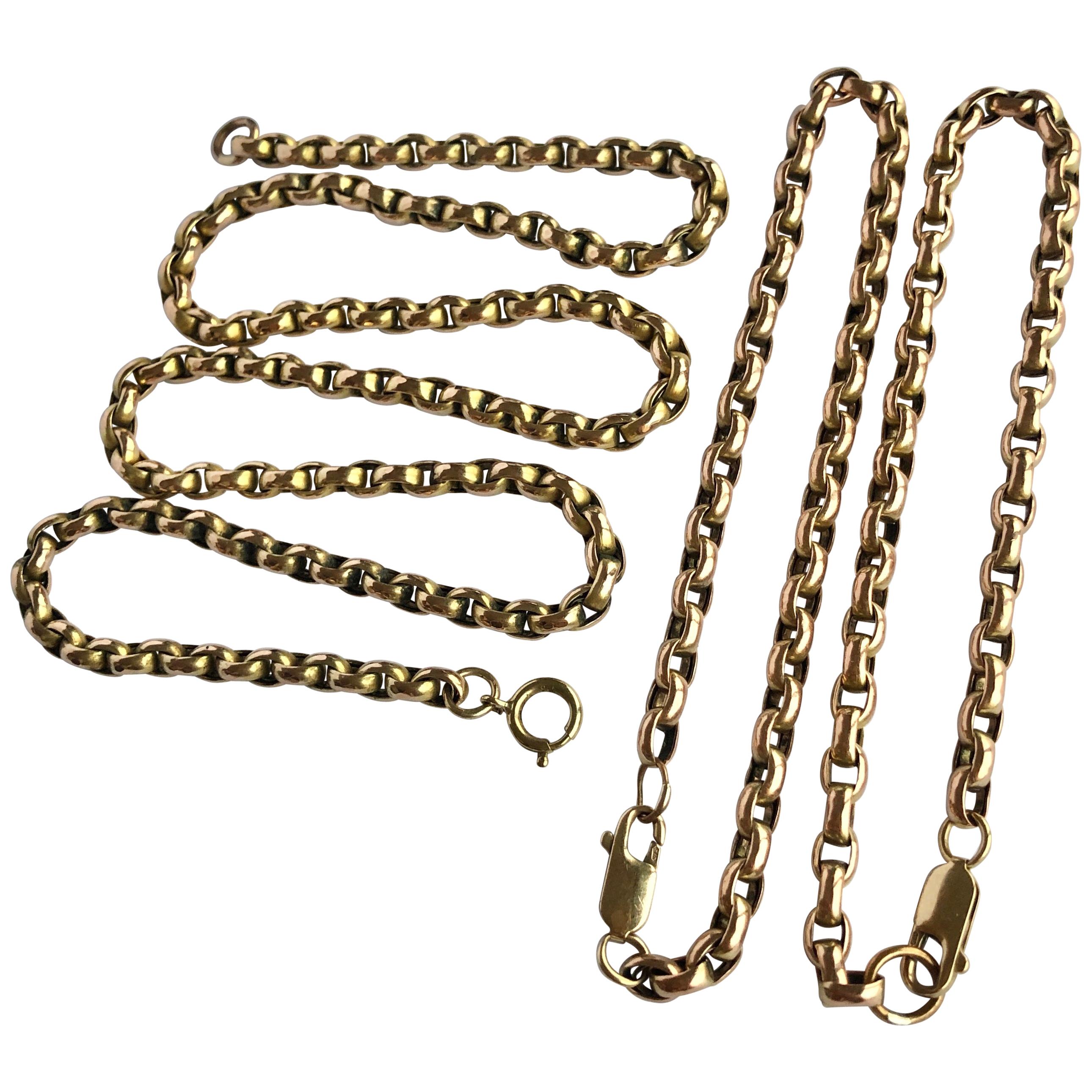 Victorian 9 Carat Gold Necklace and Bracelet Set at 1stDibs