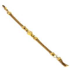 Victorian 9 Carat Gold Ornate Albertina Chain Bracelet