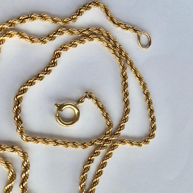 Victorian 9 Carat Gold Rope Twist Link Necklace at 1stDibs
