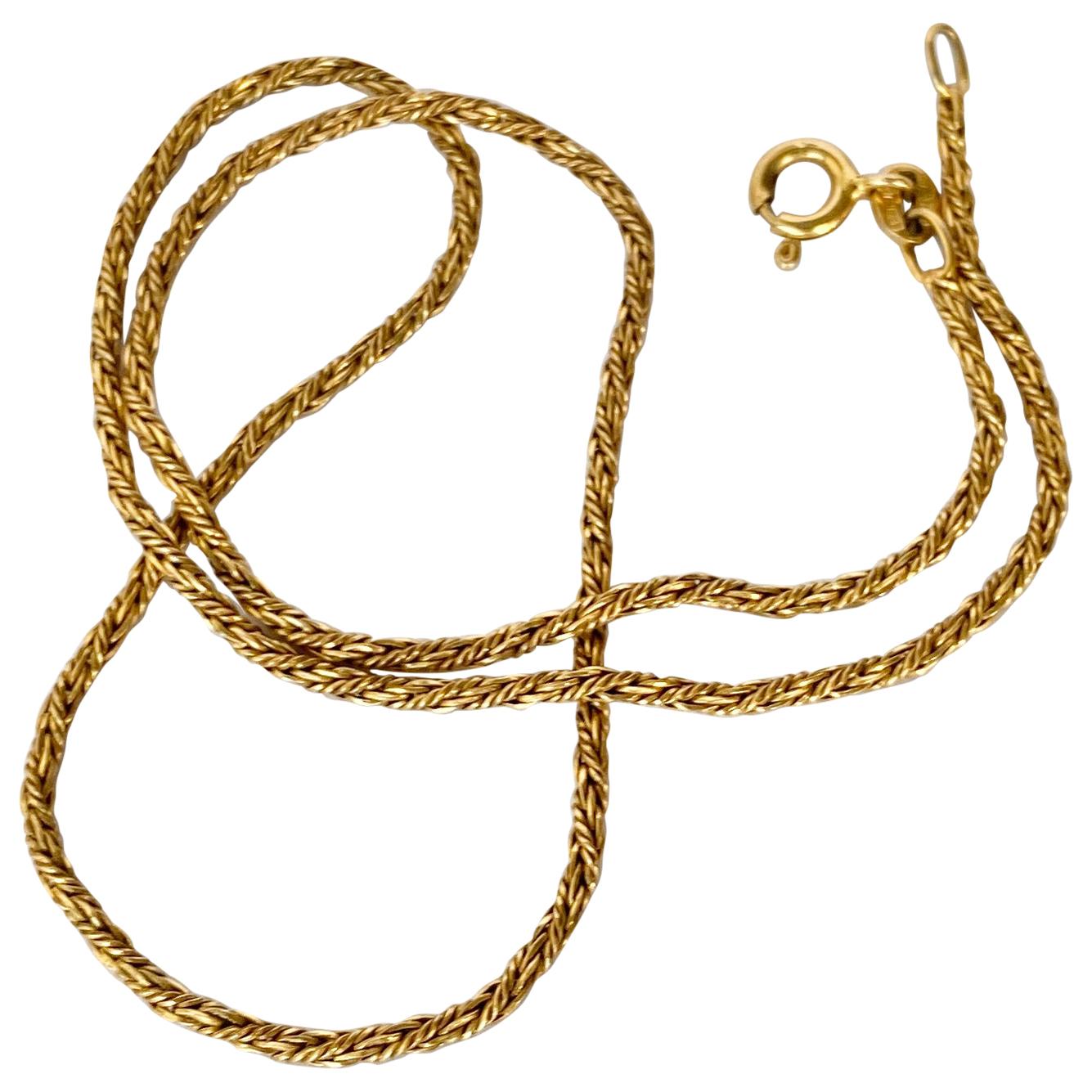Victorian 9 Carat Gold Rope Twist Link Necklace
