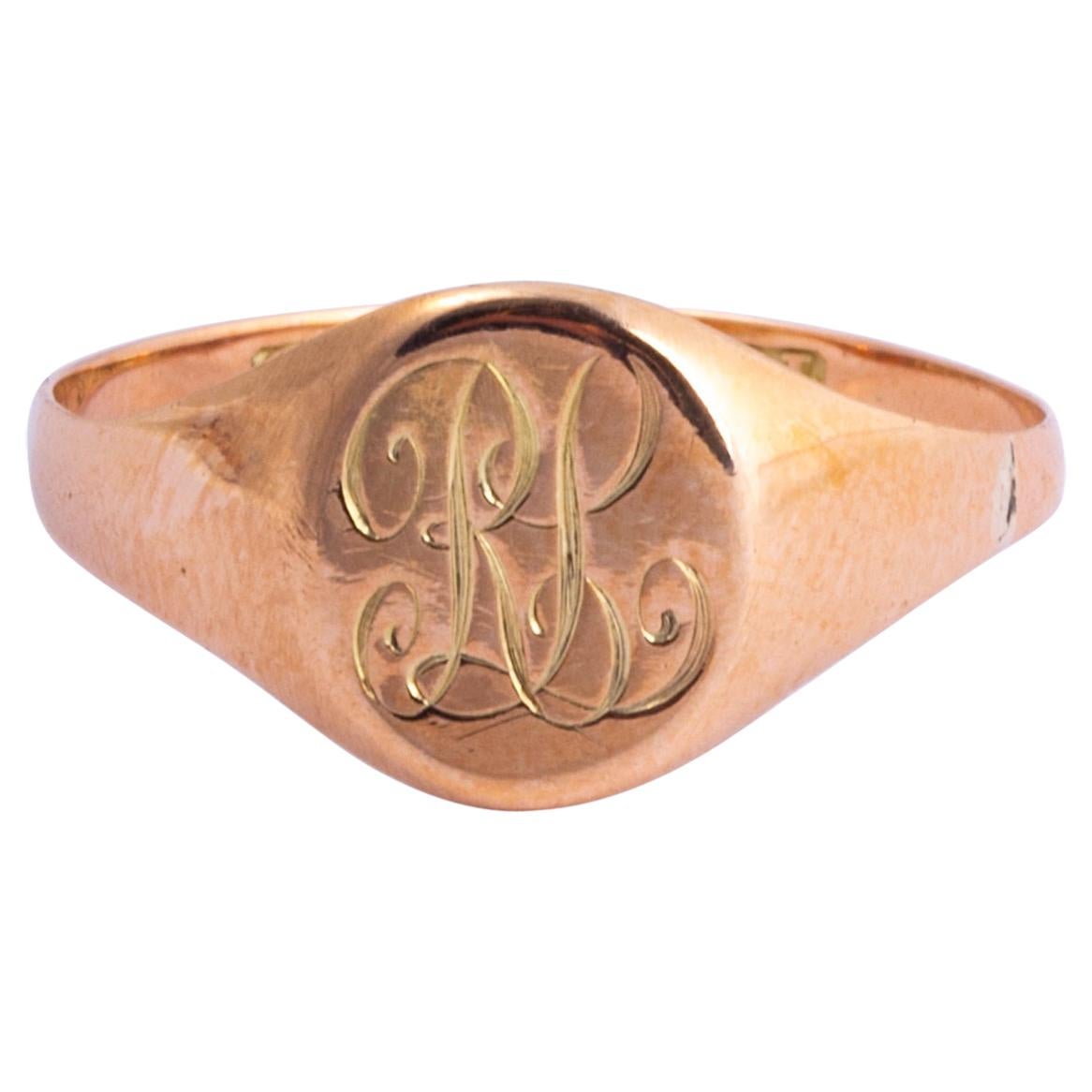 Victorian 9 Carat Gold Signet Ring