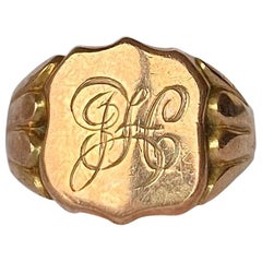 Bague sigillaire victorienne en or 9 carats