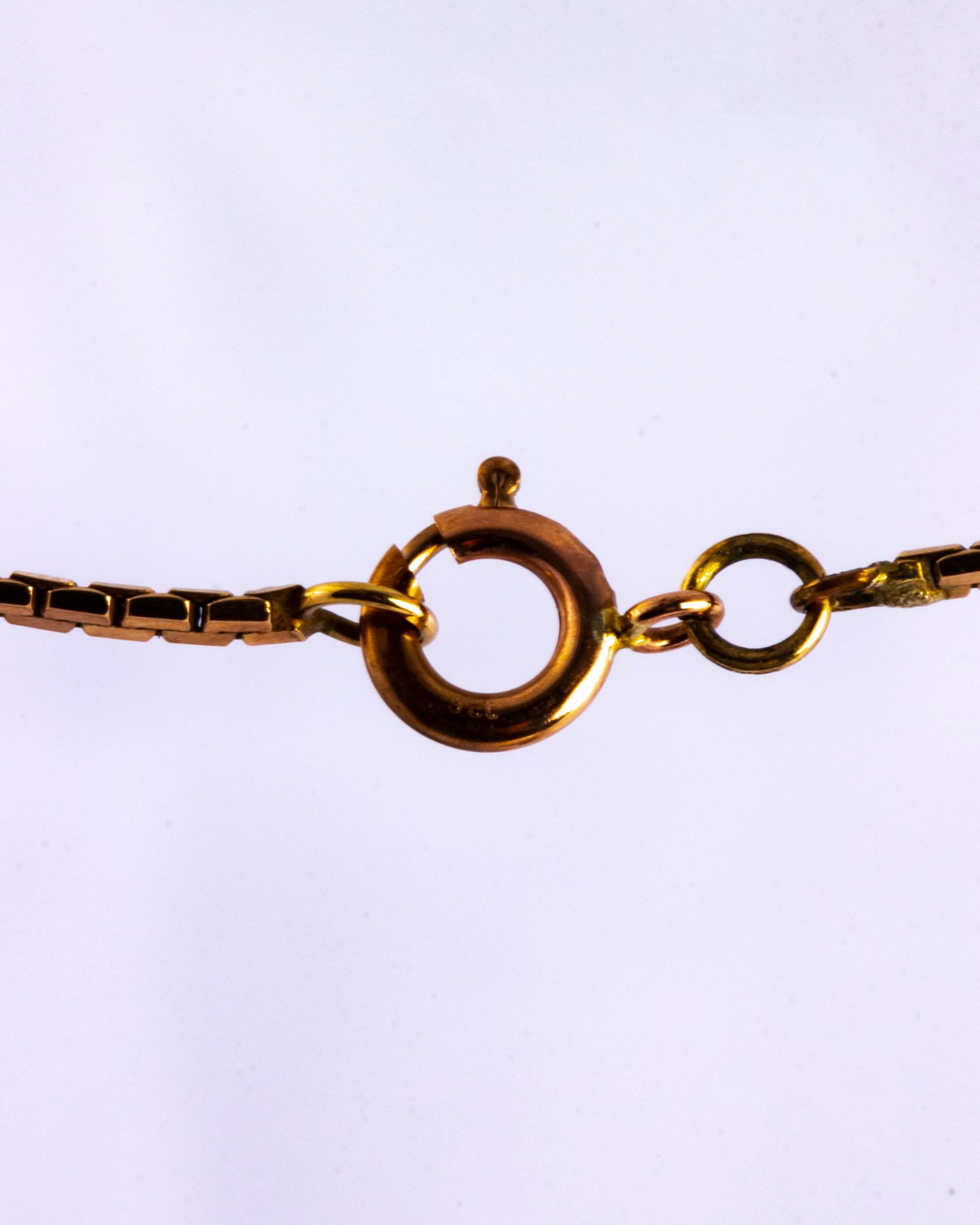 Victorian 9 Carat Gold Snake Link Necklace In Good Condition In Chipping Campden, GB