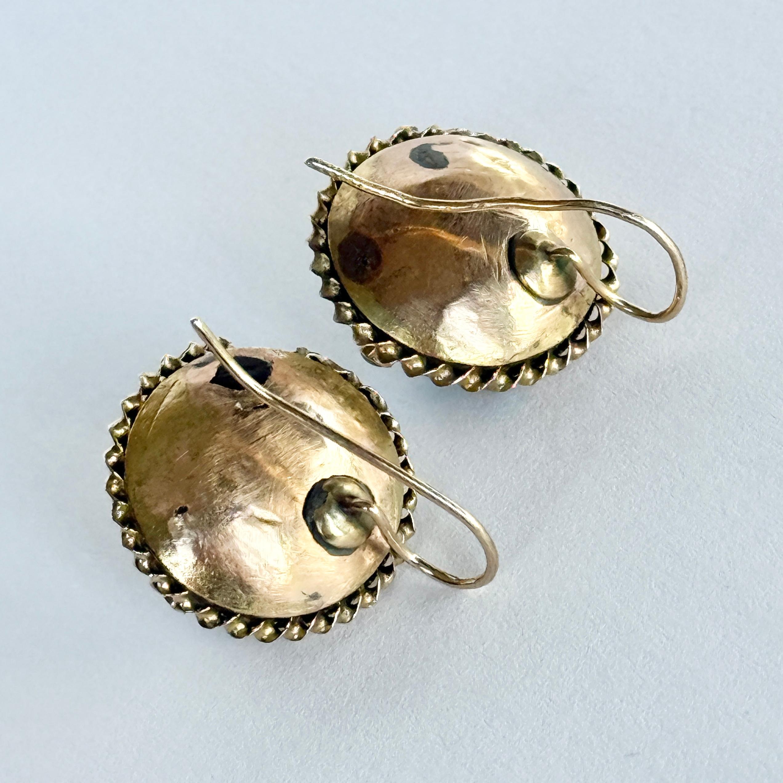 Victorien Boucles d'oreilles victoriennes en or 9 carats avec turquoise et diamants en vente