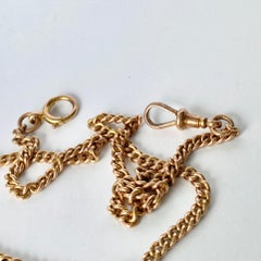 Viktorianische 9 Karat Rose Gold Albert Kette oder Halskette