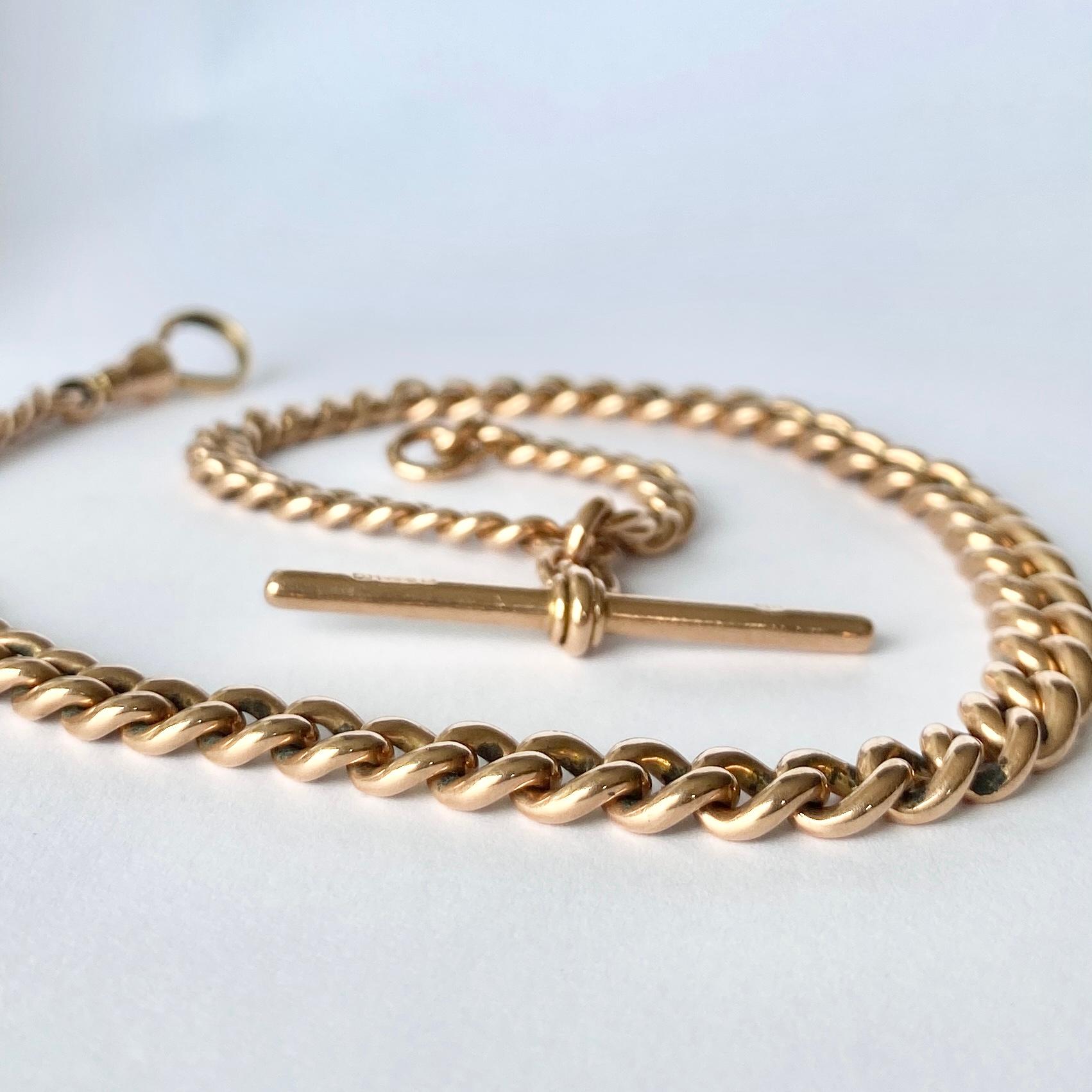 rose gold albert chain necklace