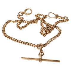 Viktorianische 9 Karat Rose Gold Albert Kette oder Halskette