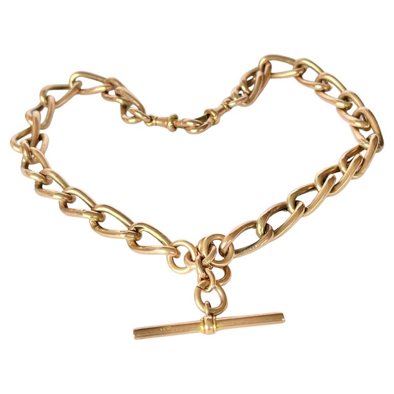 Victorian 9 Carat Rose Gold Albert Chain or Necklace at 1stDibs