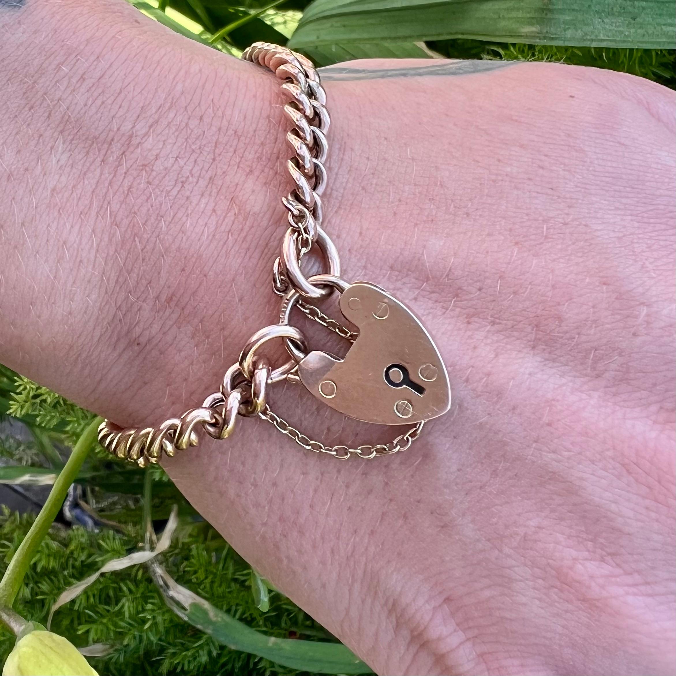 Viktorianisches viktorianisches Armband aus 9 Karat Roségold und Opal mit Herz 5