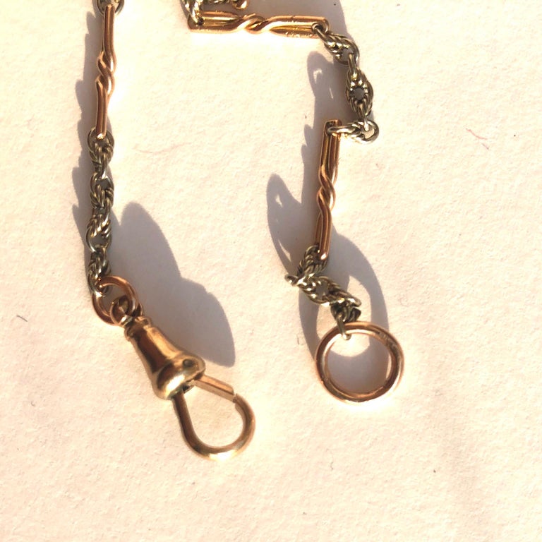 Victorian 9 Carat Rose Gold and White Gold Chain Necklace at 1stDibs