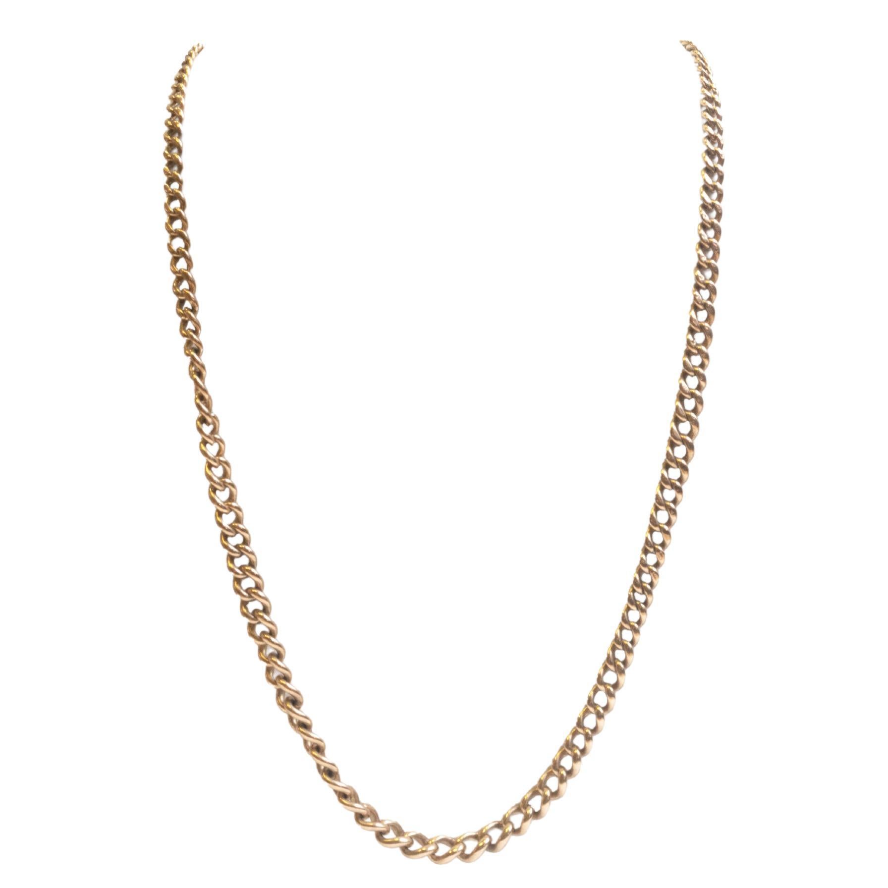 Victorian 9 Carat Rose Gold Antique Albert Chain, circa 1900's