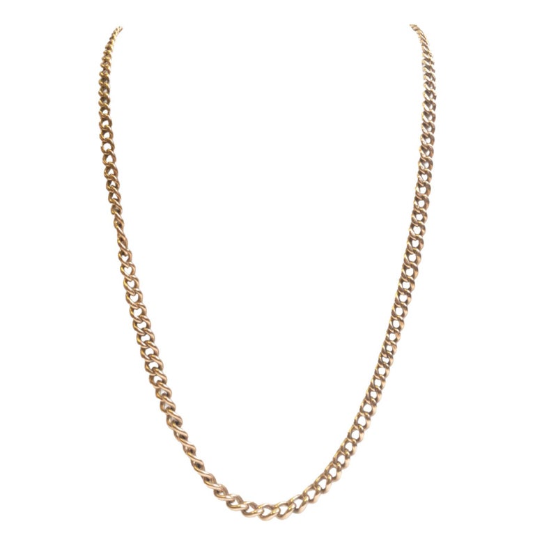 Viktorianische Karat Rose Gold Antike Albert Kette, um 1900's im