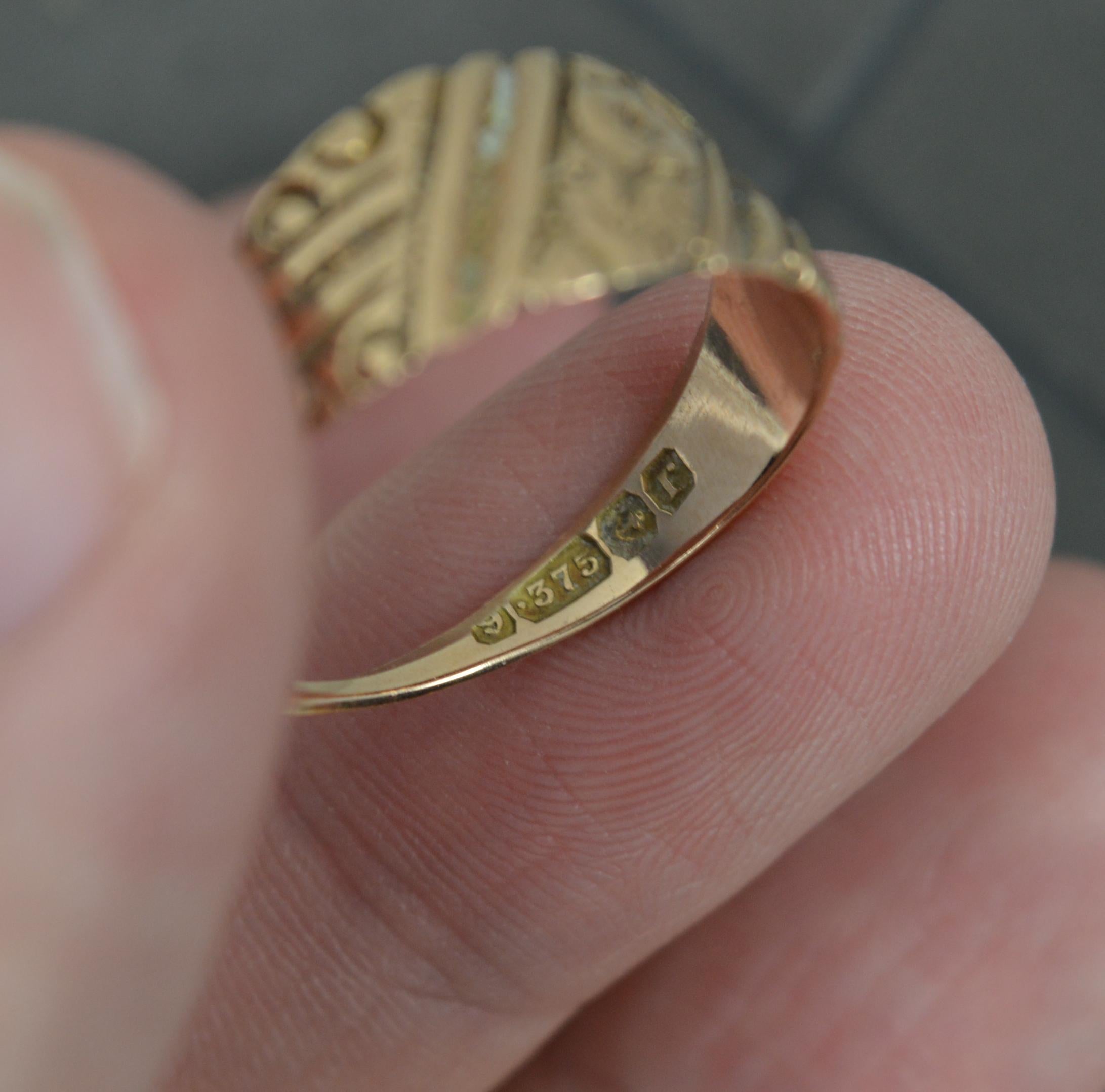 Victorian 9 Carat Rose Gold Band or Keeper Ring In Good Condition For Sale In St Helens, GB