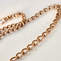 Viktorianische 9 Karat Rose Gold Double Albert Kette