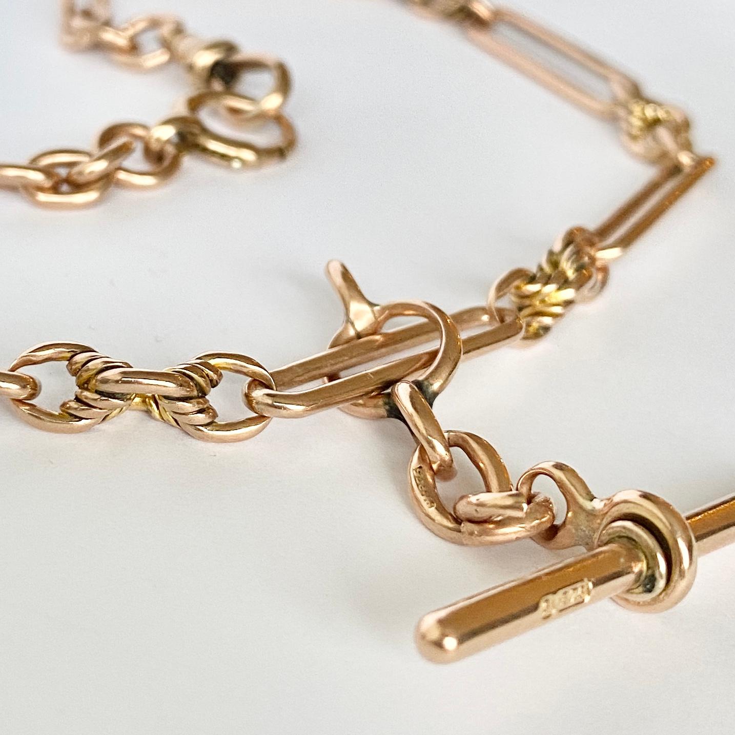 Women's or Men's Victorian 9 Carat Rose Gold Fancy Albert Chain or Necklace