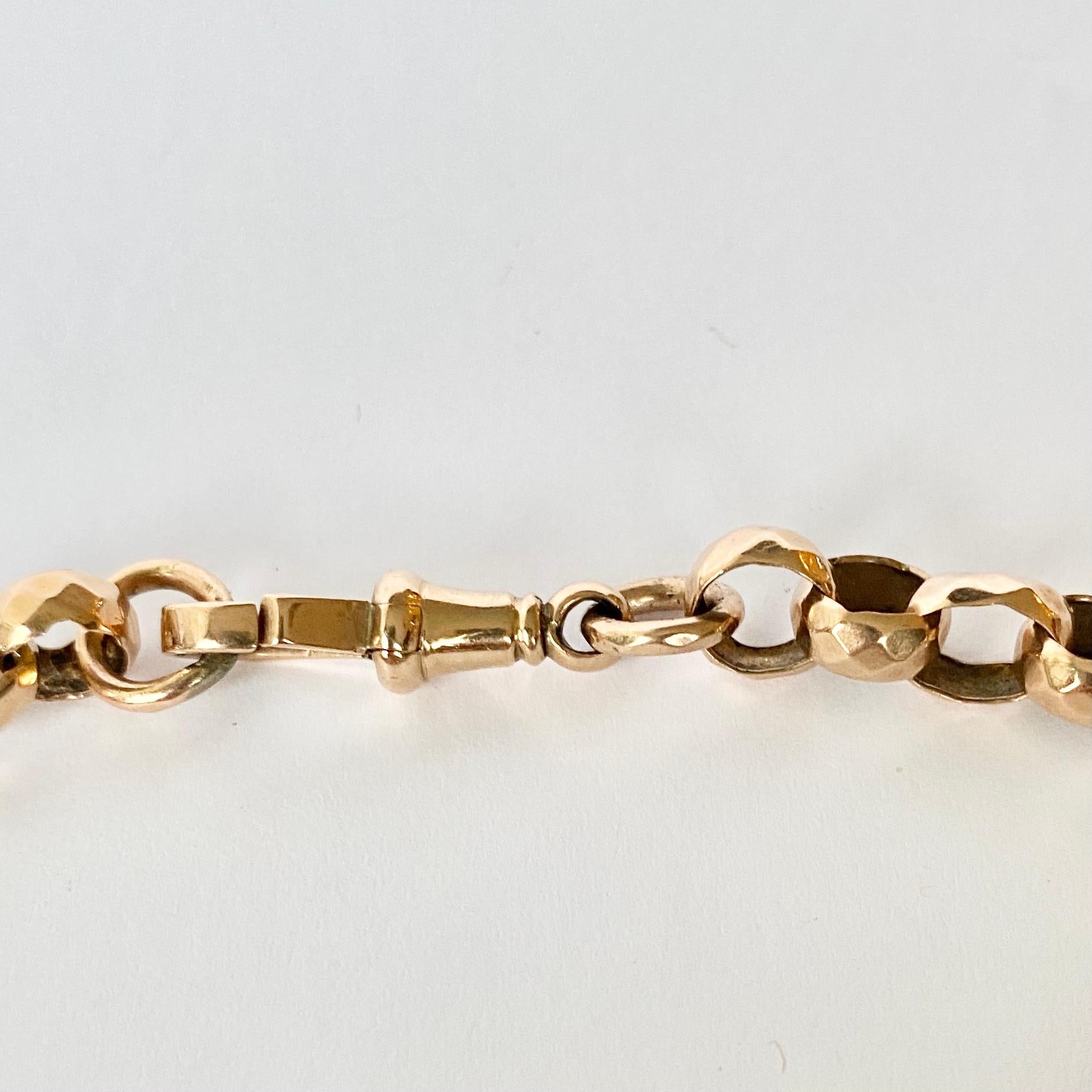 Victorian 9 Carat Rose Gold Fancy Chain Bracelet In Good Condition In Chipping Campden, GB
