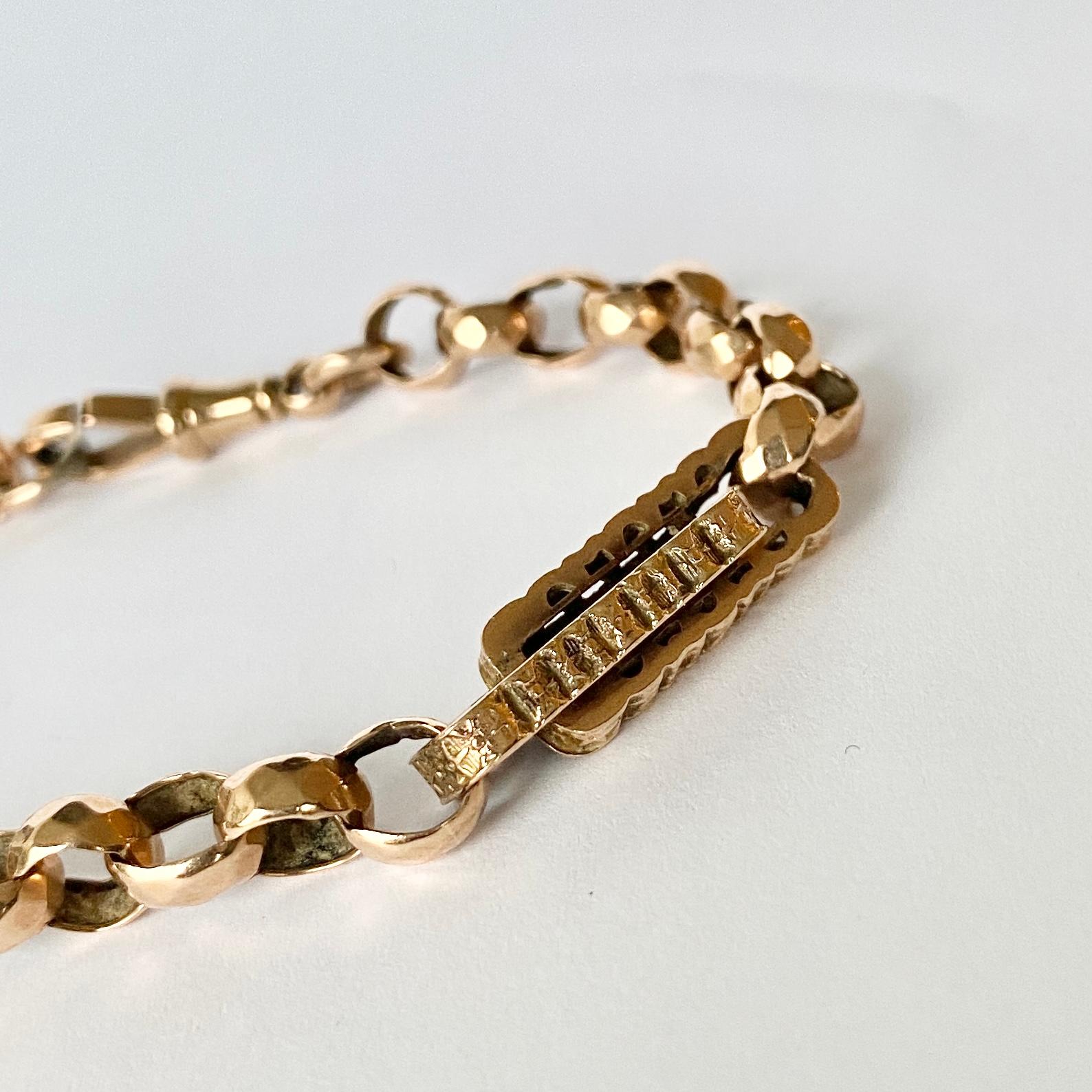 Victorian 9 Carat Rose Gold Fancy Chain Bracelet 1