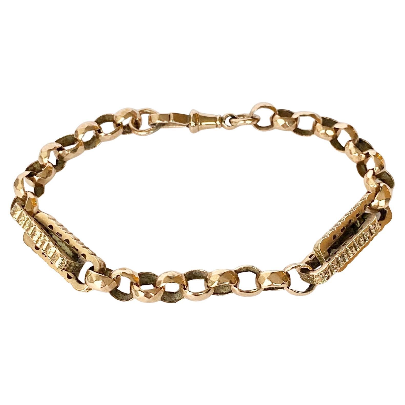 Victorian 9 Carat Rose Gold Fancy Chain Bracelet