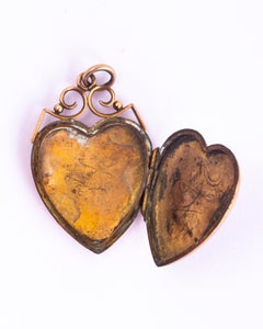 Victorian 9 Carat Yellow Gold Heart Padlock Locket Pendant