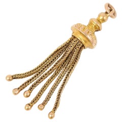 Victorian 9 Ct Yellow Gold Tassel Pendant Fob, Circa 1900