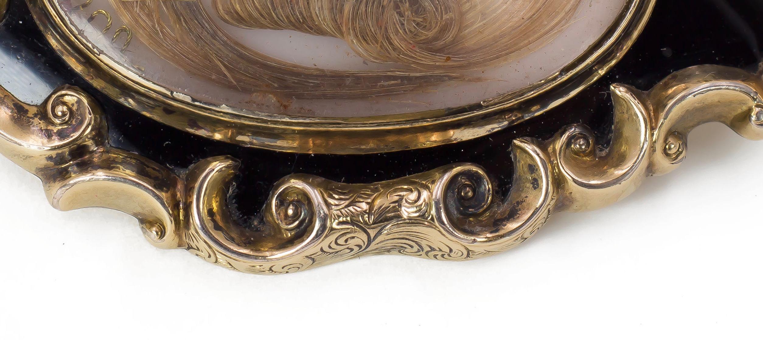 mourning brooch with hair