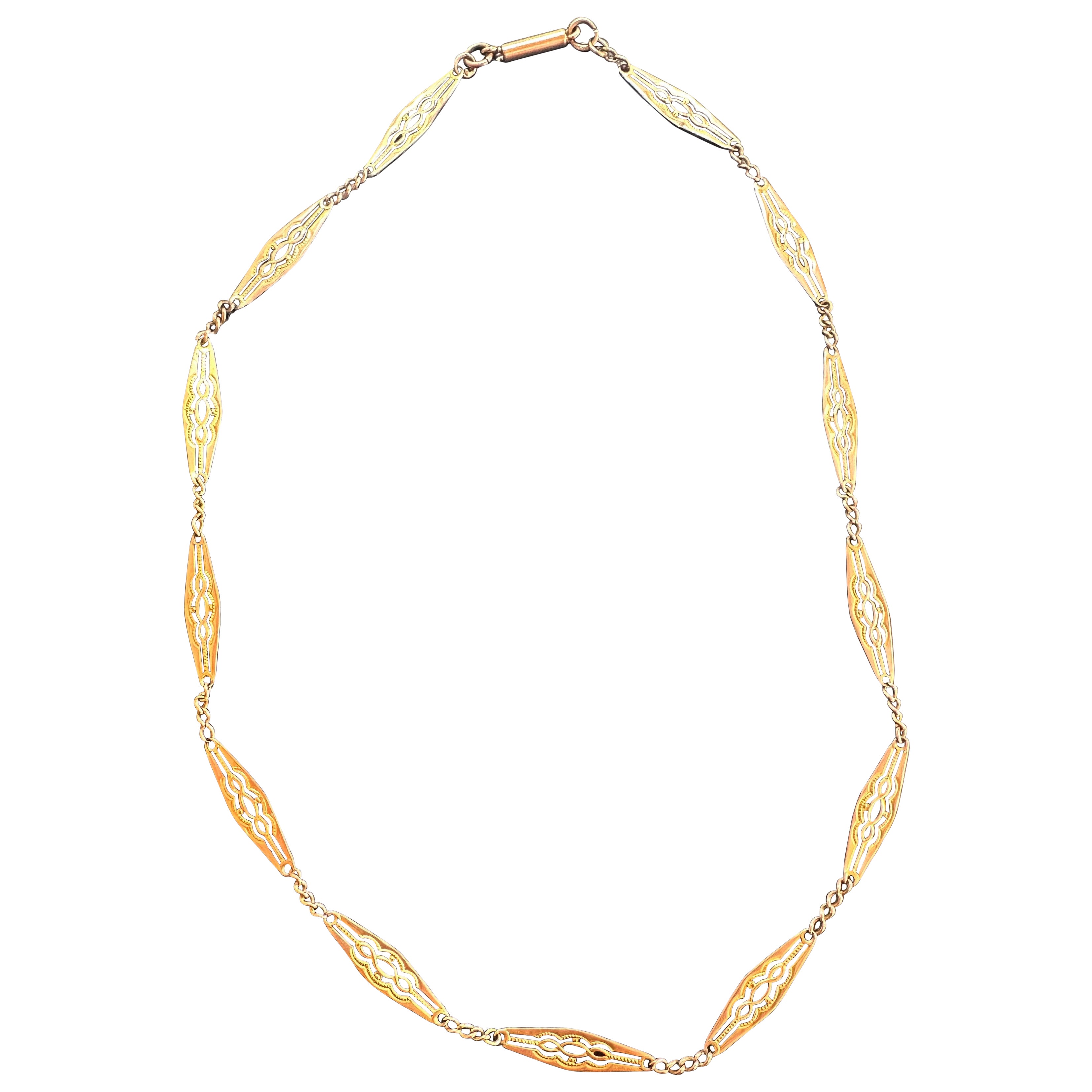 Collana vittoriana a catena Longuard in oro 9 carati con chiusura a barile da 22 pollici