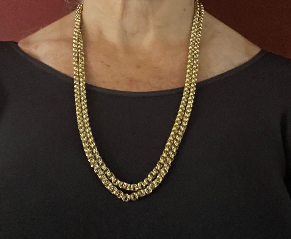 Victorian 9 Karat Love Knot Long Guard Watch Chain 6