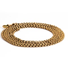 Victorian 9 Karat Rose Gold Long Guard Chain With Dog Clip