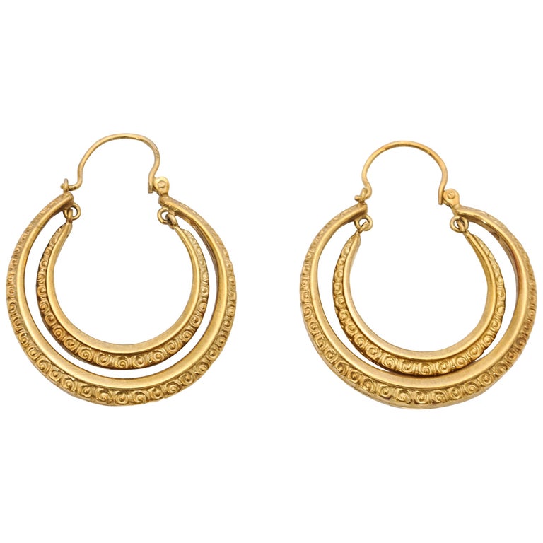Gold Double Creole Hoop Earrings