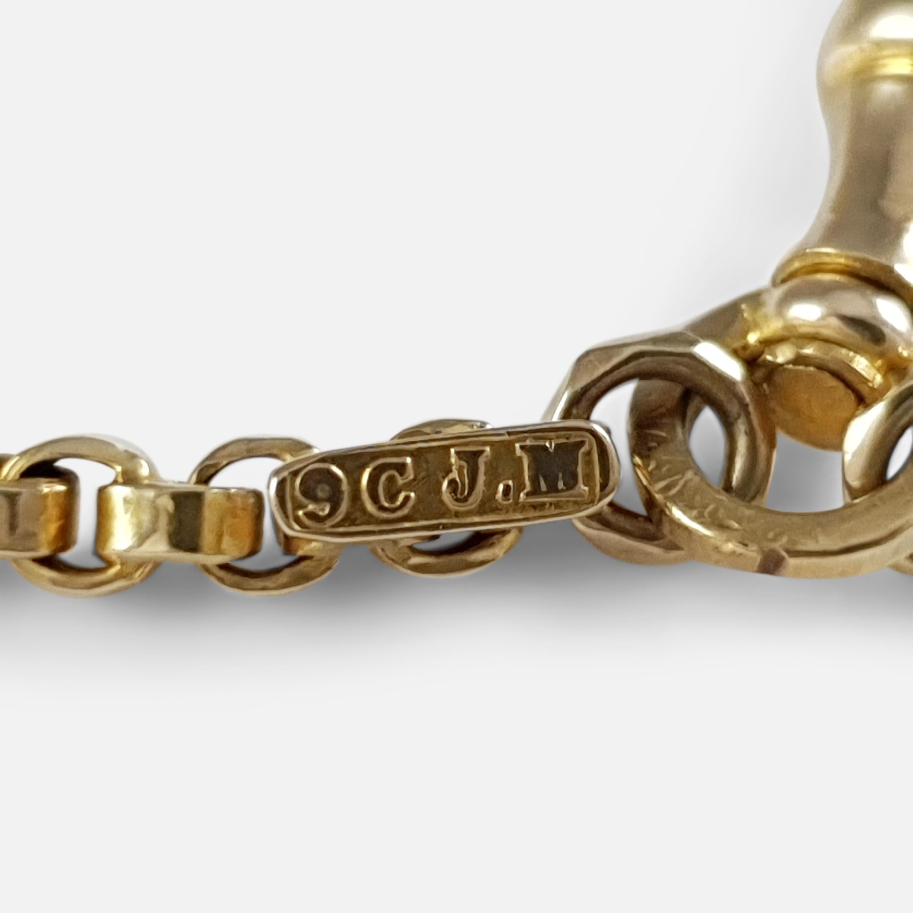 Women's or Men's Victorian 9 Karat Yellow Gold Long Guard Muff Chain, 26.1 Grams