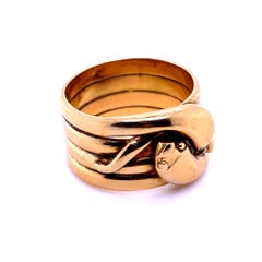 Victorian 9 Karat Yellow Gold Snake Ring